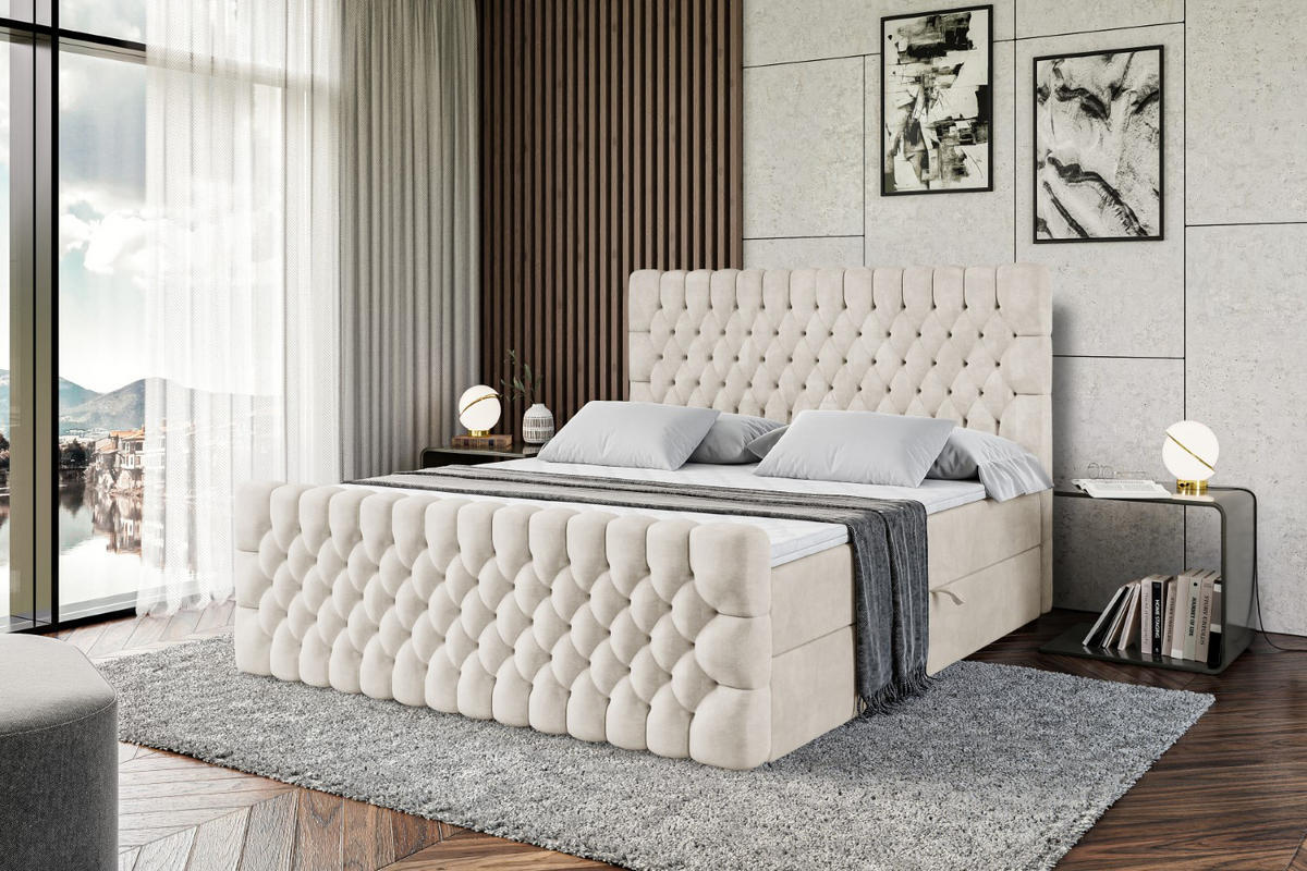 BOXBETT SERENE-Z - 140 x 200 - H4 - Ecru - Ecru, Holzwerkstoff (140/200cm) - ALTDECOR