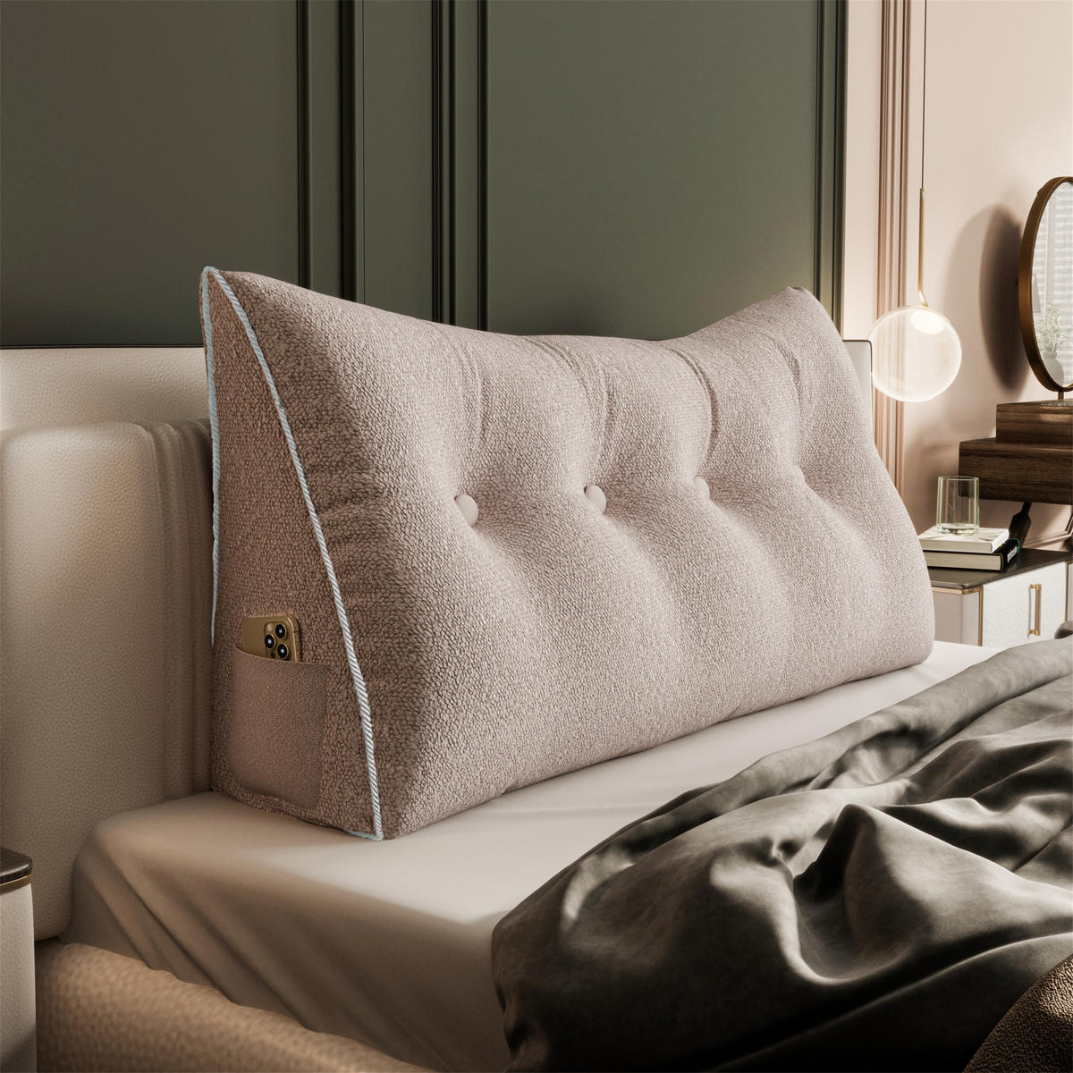 RÜCKENKISSEN Plüsch Hell-Pink 140 cm - Pink, Textil (50/140cm) - Vercart