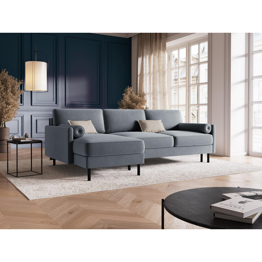 Thumbnail - Micadoni Ausklappbares-Ecksofa, Hellblau, Textil, 5-Sitzer, L-Form, 212x142 cm, Hergestellt in Europa, Oeko-Tex®, Wohnzi...