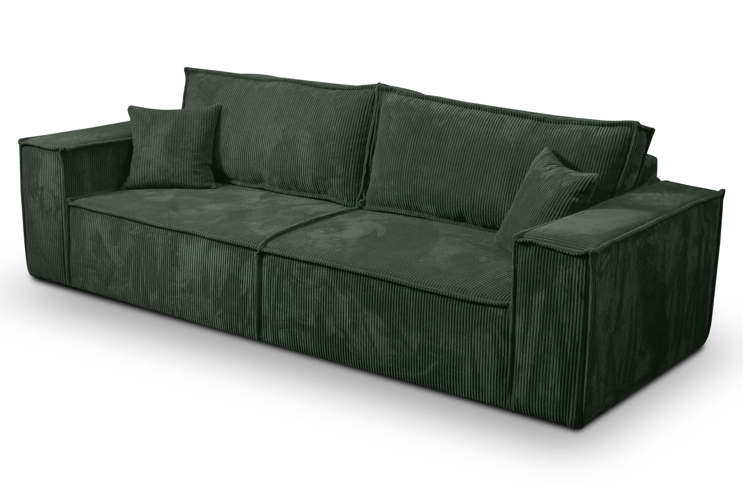 SCHLAFSOFA mit Bettkasten Grüne olive - Grün, Textil (255/85/105cm) - Furnisell