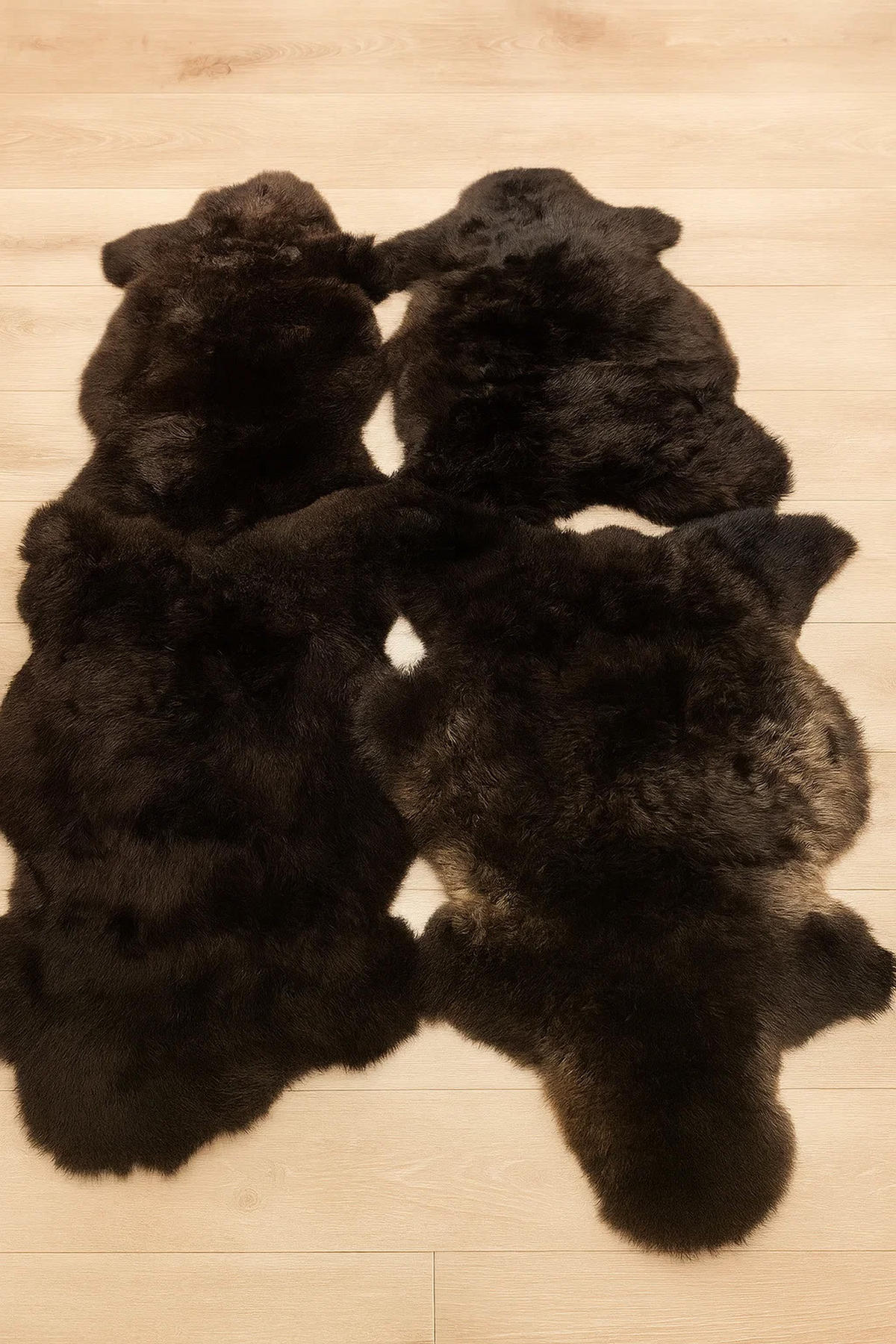 SCHAFFELL Naturbraun Hellbraun & Dunkelbraun Unikat ca. 120 cm - Dunkelbraun, Fell (70/120cm) - Provellus