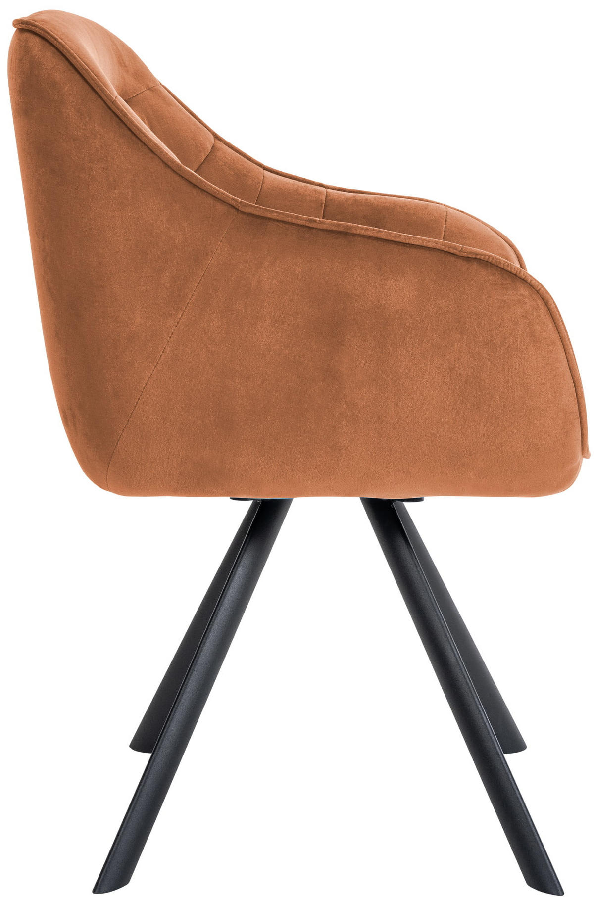 ARMLEHNENSTUHL Samt coffee - Schwarz/Braun, Textil/Metall (57/90/63cm) - CLP