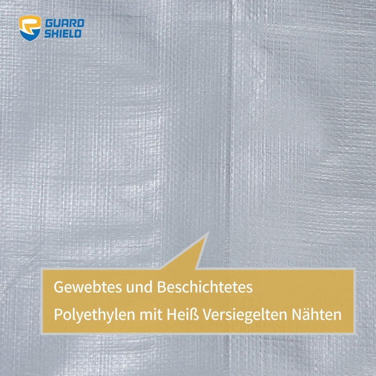 GEWEBEPLANE 3 x 4 m Grau Wasserdicht 160g/m² - Grau, Kunststoff (32/5.3/43cm)