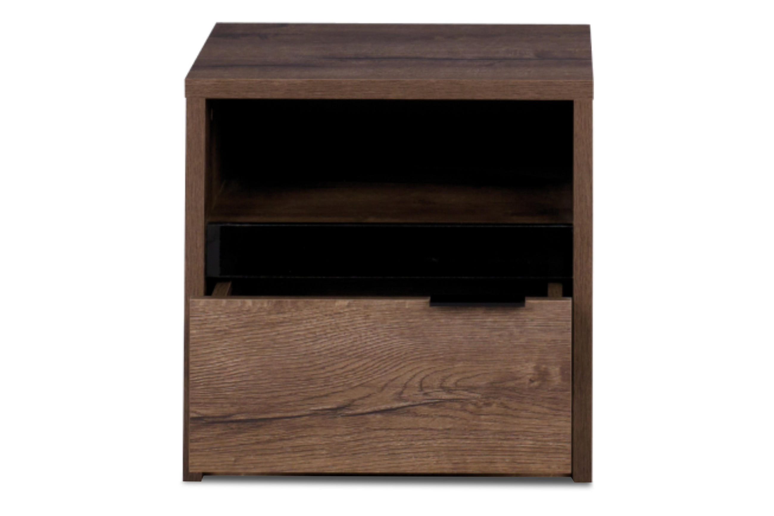 NACHTTISCH MERO mit Schubladen, Dunkelbraun - Dunkelbraun, Holzwerkstoff (47/46/40cm) - KONSIMO®