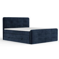BOXSPRINGBETT Semplice Marineblau 140/200 cm - Schwarz/Dunkelblau, Holz/Holzwerkstoff (140/200cm) - Maison de Reve