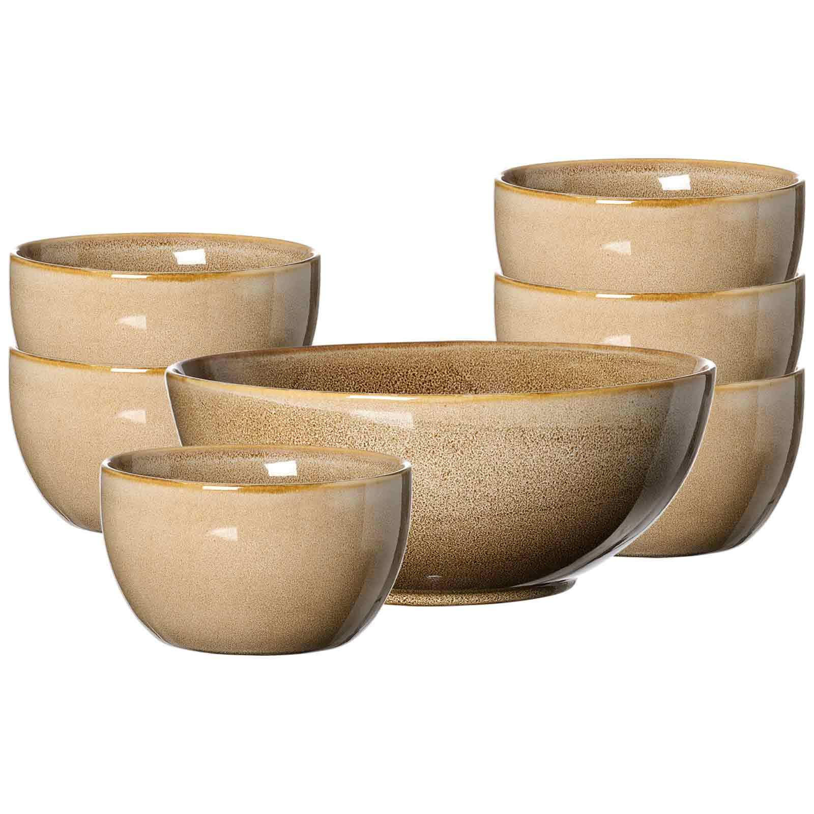 SALAT-SET Alicante Braun 7er Set - Braun, Keramik (1/1/1cm) - Ritzenhoff Breker