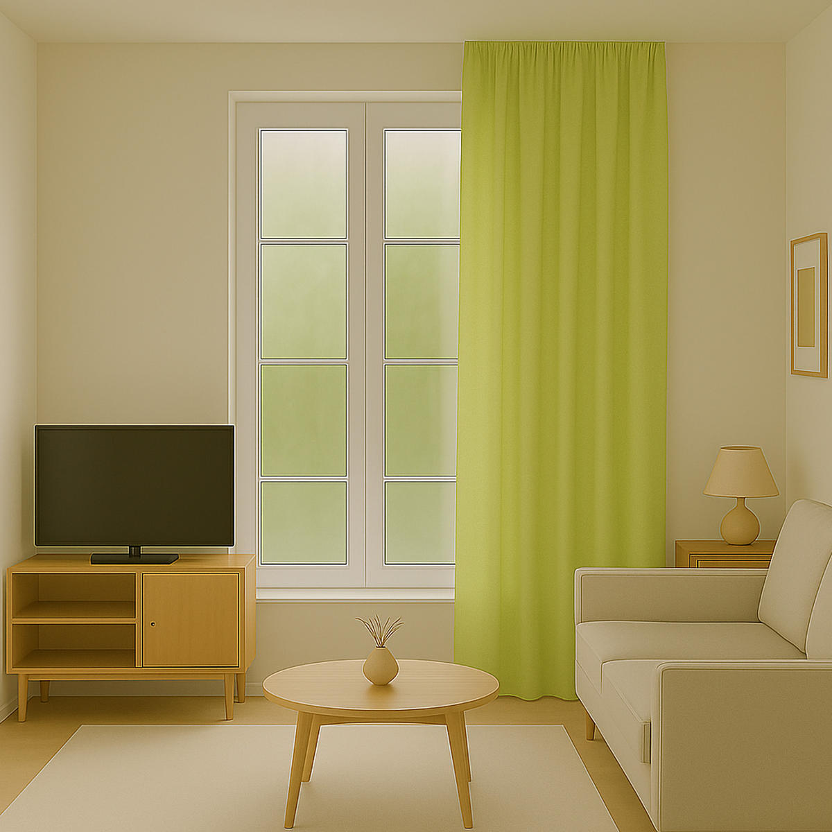 VORHANG Blickdicht ( 140x245cm ) mit Kräuselband / Universalband in Grün - Grün, Textil (140/245cm) - Bestlivings