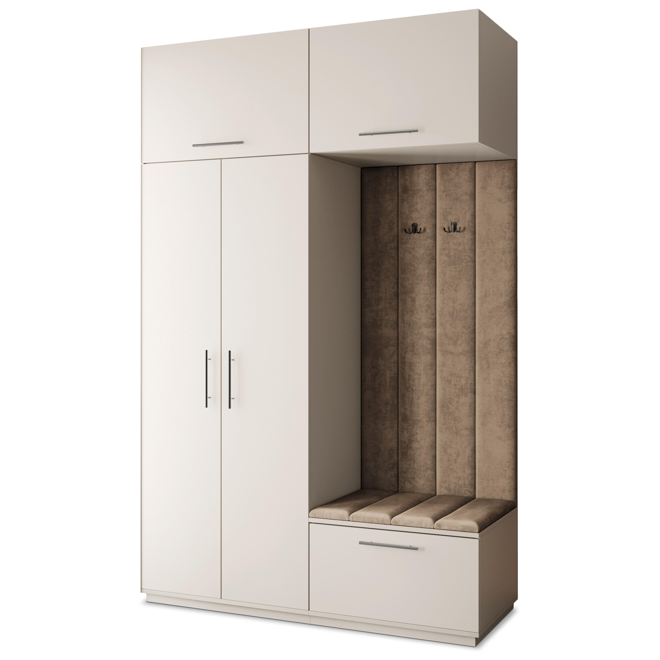 Masseno Garderobenschrank Kaschmir, Mokka 150x240x60 cm