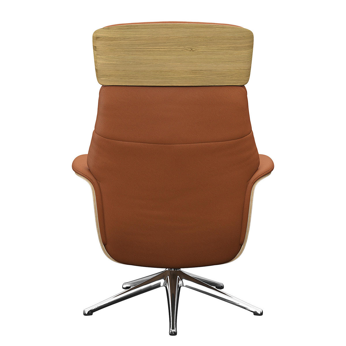 RELAXSESSEL - Echtleder - Kastanienfarben/Chromfarben, Leder/Metall (83/112/83cm) - home24