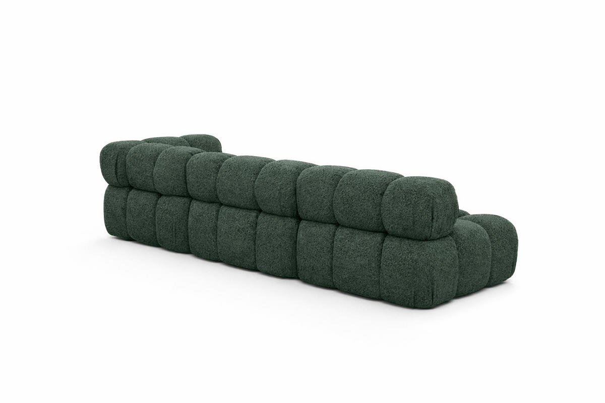 ECKSOFA L-Form Modulare, Bouclé-Stoff Abriamo, Dunkelgrün, Links, Selia - Dunkelgrün, Holz (285/160cm) - Kaiser Möbel