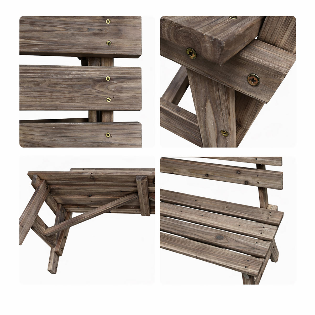 KLOP rjava jelov les z naslonjalom za 2 osebi - rjava, les (116/80/56cm) - Relaxdays
