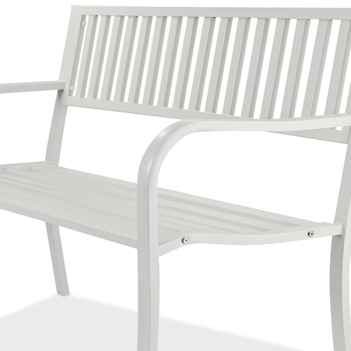 GARTENBANK - Weiß, Metall (127.5/82/59.5cm) - Relaxdays