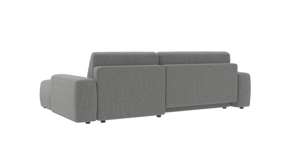 ECKSOFA Lopez Hellgrau Samt-Stoff - Hellgrau/Schwarz, Holz/Kunststoff (264/162cm) - S-Style Möbel