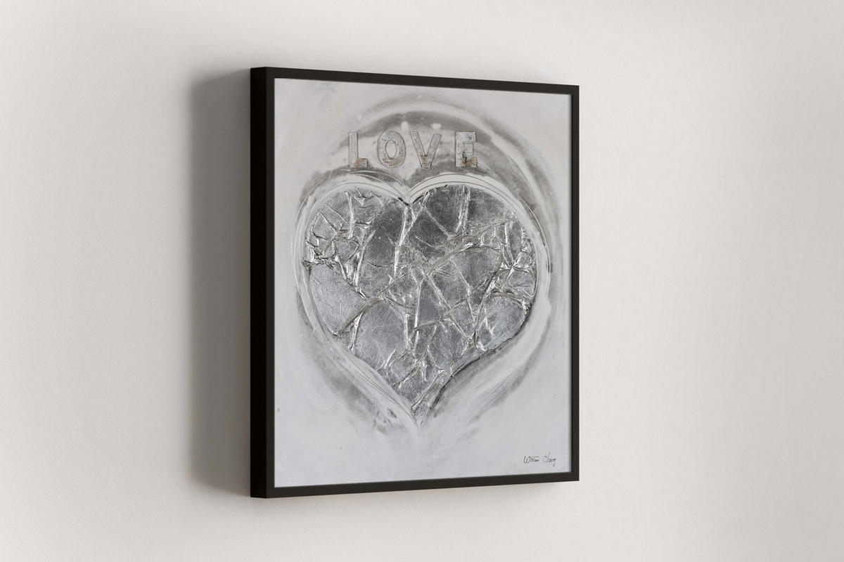 ACRYLBILD HANDGEMALT 80/80 cm - Weiß, Holz/Textil (80/80cm) - KUNSTLOFT