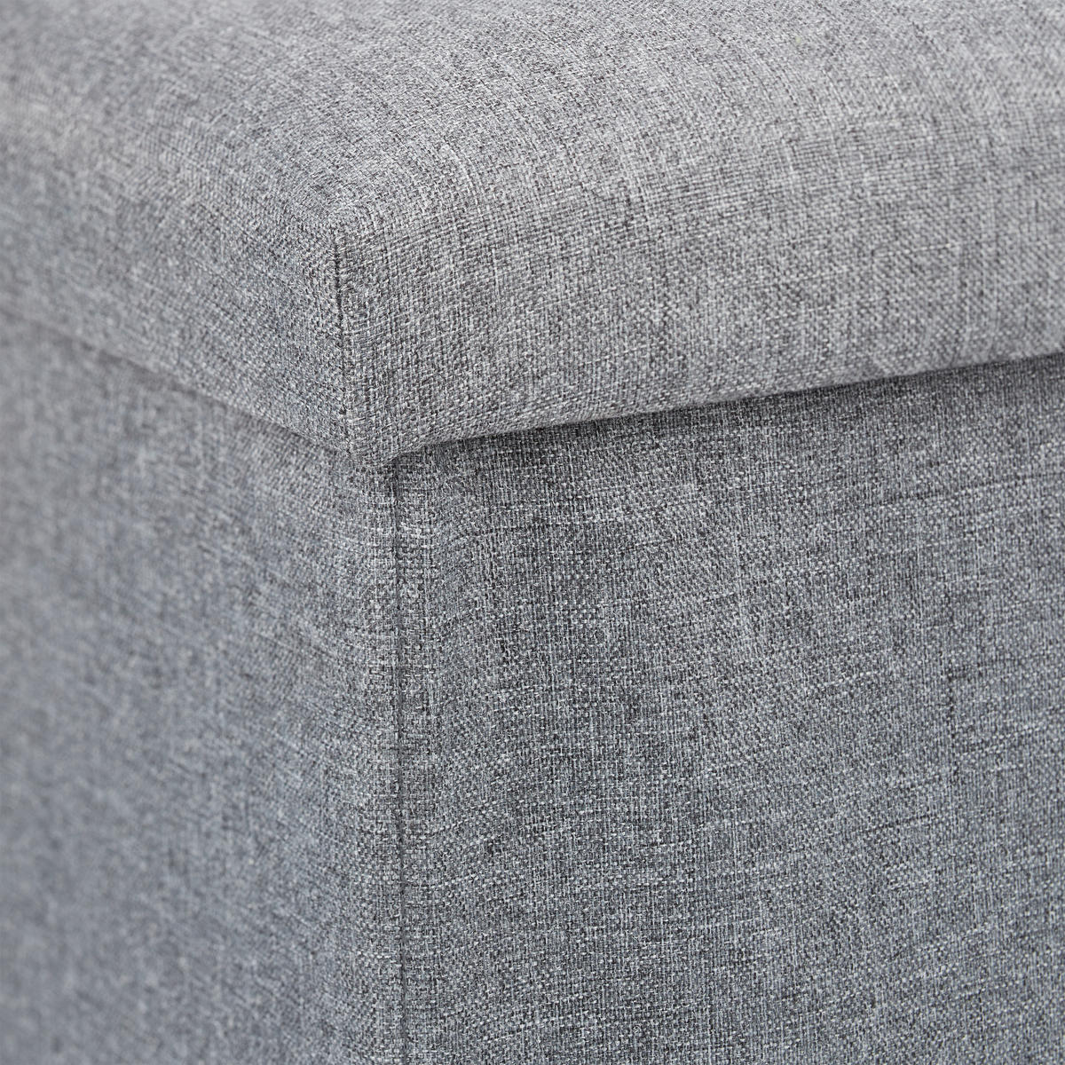 SITZHOCKER - Grau, Holzwerkstoff/Textil (37.5/37/37.5cm) - Relaxdays