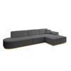 ECKSOFA Ottomane Rechts IREA-L2-v2 - 327x165x80 cm Grau - Olivgrün, Holzwerkstoff/Textil (327/165cm) - ALTDECOR