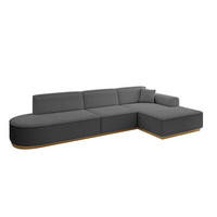 ECKSOFA Ottomane Rechts IREA-L2-v2 - 327x165x80 cm Grau - Olivgrün, Holzwerkstoff/Textil (327/165cm) - ALTDECOR