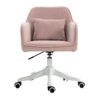 DREHSTUHL 57/70/78-86 cm Pink aus Samtoptik mit Vibrationsmassage - Pink, Textil (70/86/57cm) - OKWISH