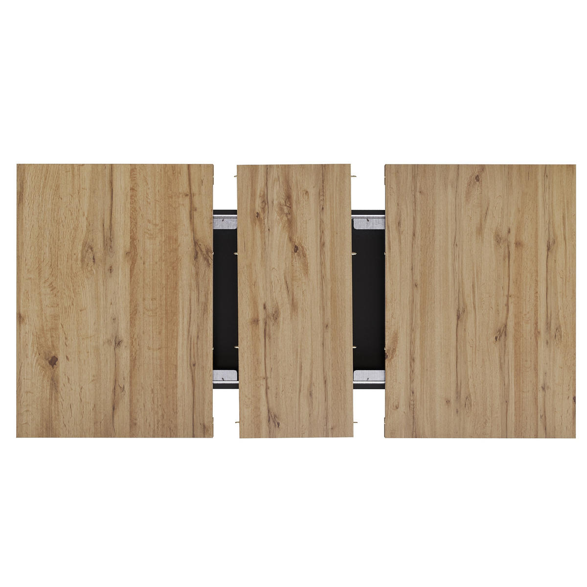 ESSTISCH, MDF in Holzoptik mit Auszug & Stauraum, 110–140/80/75 cm, Schwarz - Schwarz, Holzwerkstoff (110/80/75cm) - Redom