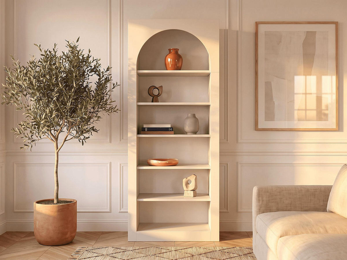 BÜCHERREGAL - 74 cm x 35 cm - holz - beige Cymora - Beige, Holz (74/180/35cm) - Vente-Unique