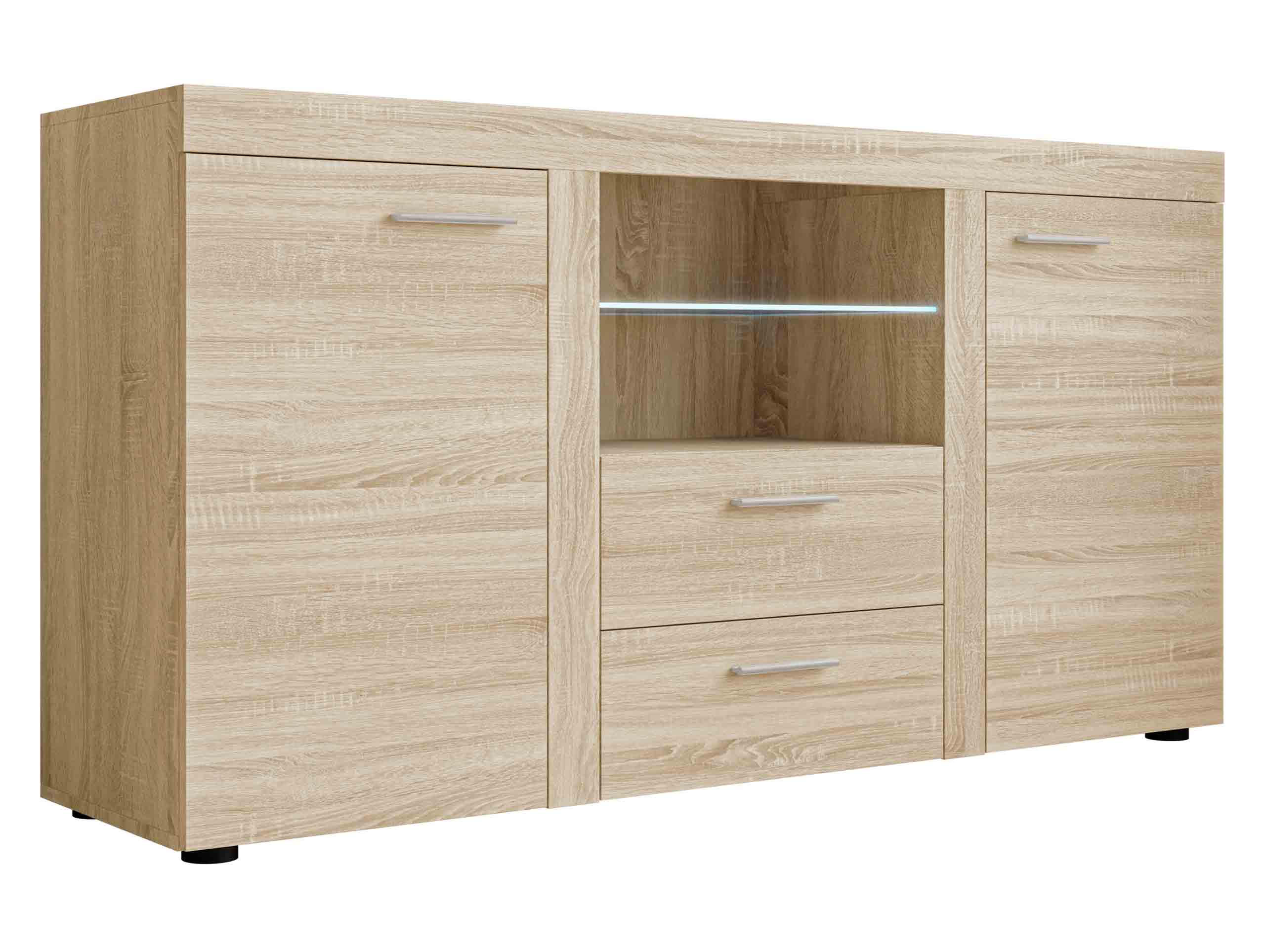KOMMODE Rumba mit LED Beleuchtung - Sonoma Eiche, Holzwerkstoff (156/82/40cm) - MIRJAN24
