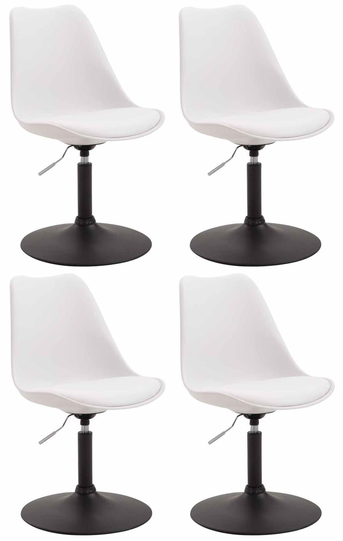 DREHSTUHL 4er Set Kunststoff weiß - Schwarz/Weiß, Kunststoff/Metall (48/76/57cm) - CLP