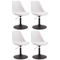 DREHSTUHL 4er Set Kunststoff weiß - Schwarz/Weiß, Kunststoff/Metall (48/76/57cm) - CLP