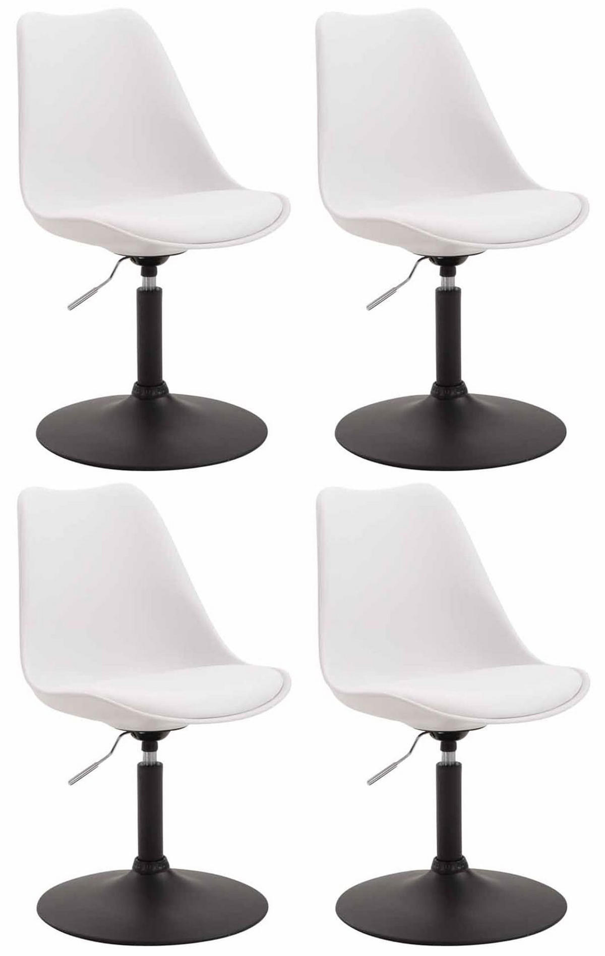 DREHSTUHL 4er Set Kunststoff weiß - Schwarz/Weiß, Kunststoff/Metall (48/76/57cm) - CLP