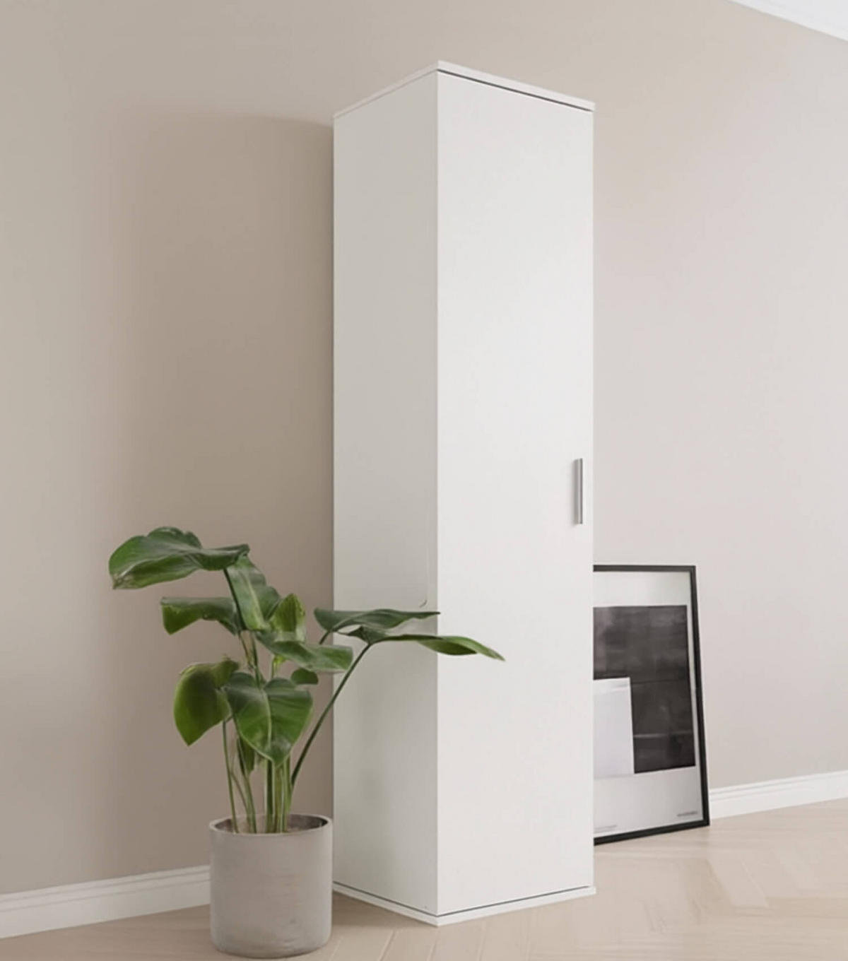 MEHRZWECKSCHRANK Der Kompakte - Weiß, Holzwerkstoff (42/180/34cm) - Mokebo