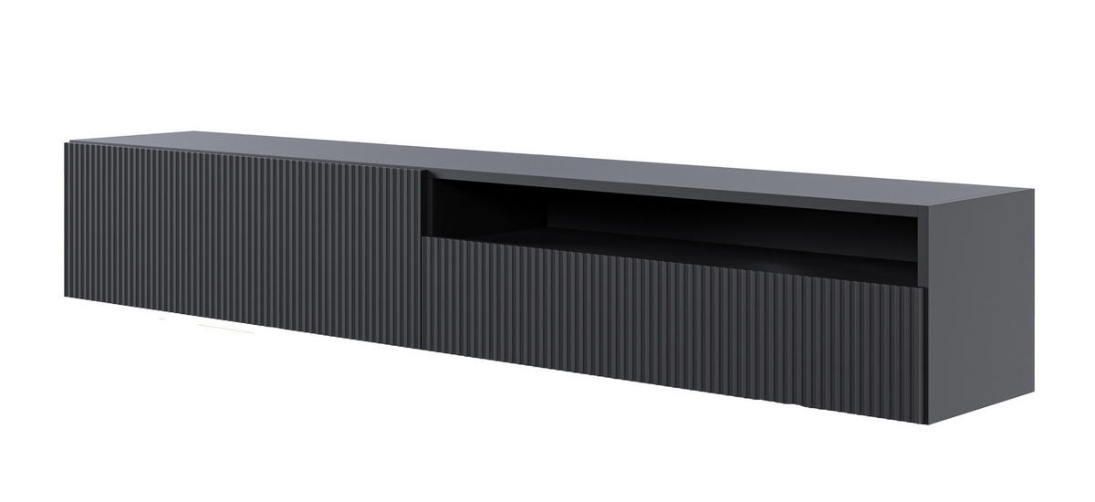 TV-HÄNGEBOARD Veldio Schwarz mit offenem Fach 175 cm - Schwarz, Holzwerkstoff (175/28.5/31.6cm) - Selsey