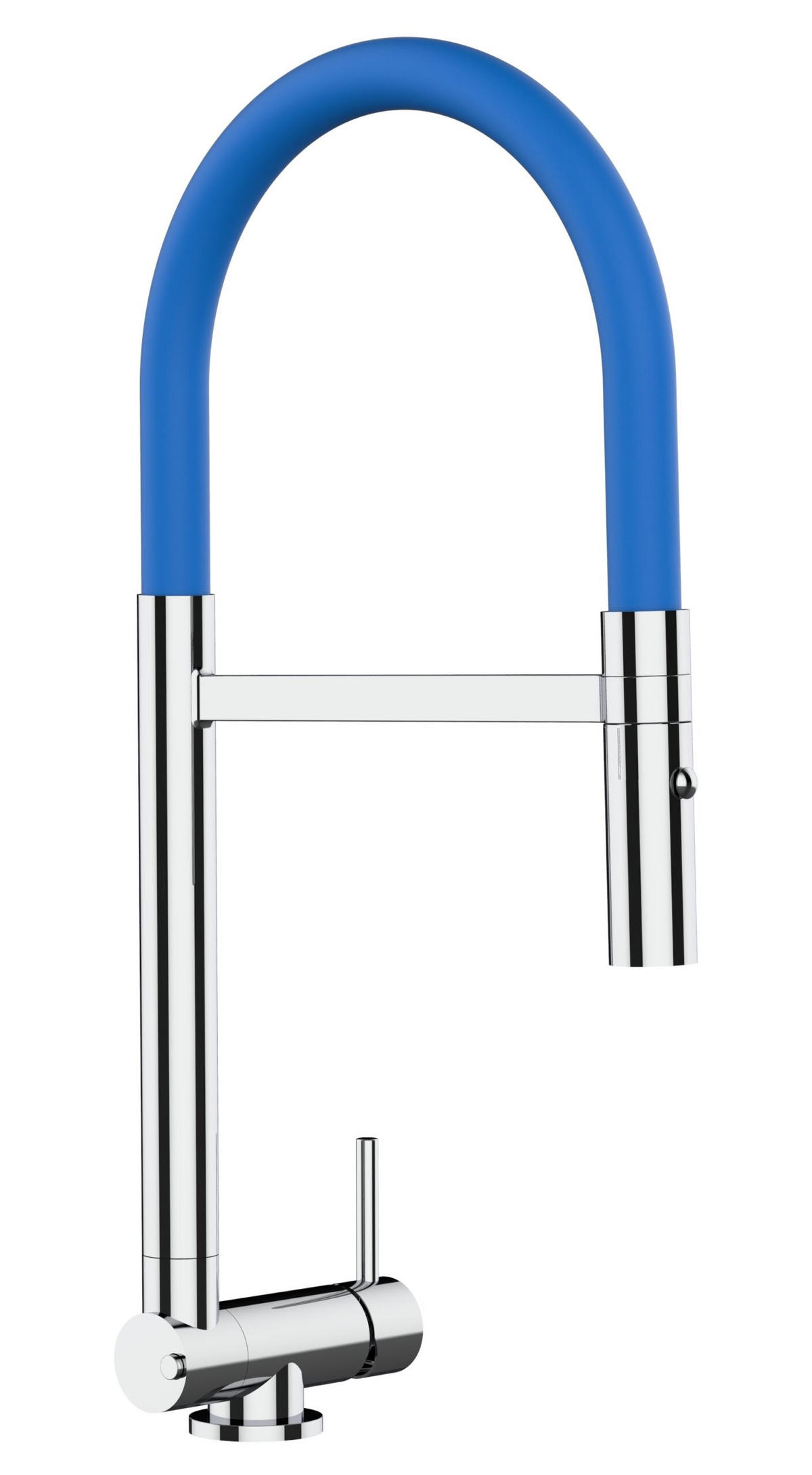 VORFENSTER-KÜCHENARMATUR, Umklappbar 4,5 CM, Verchromt und Blau, 2-Strahl-Brause - Blau, Metall (21.3/44.4/21.3cm) - VIZIO