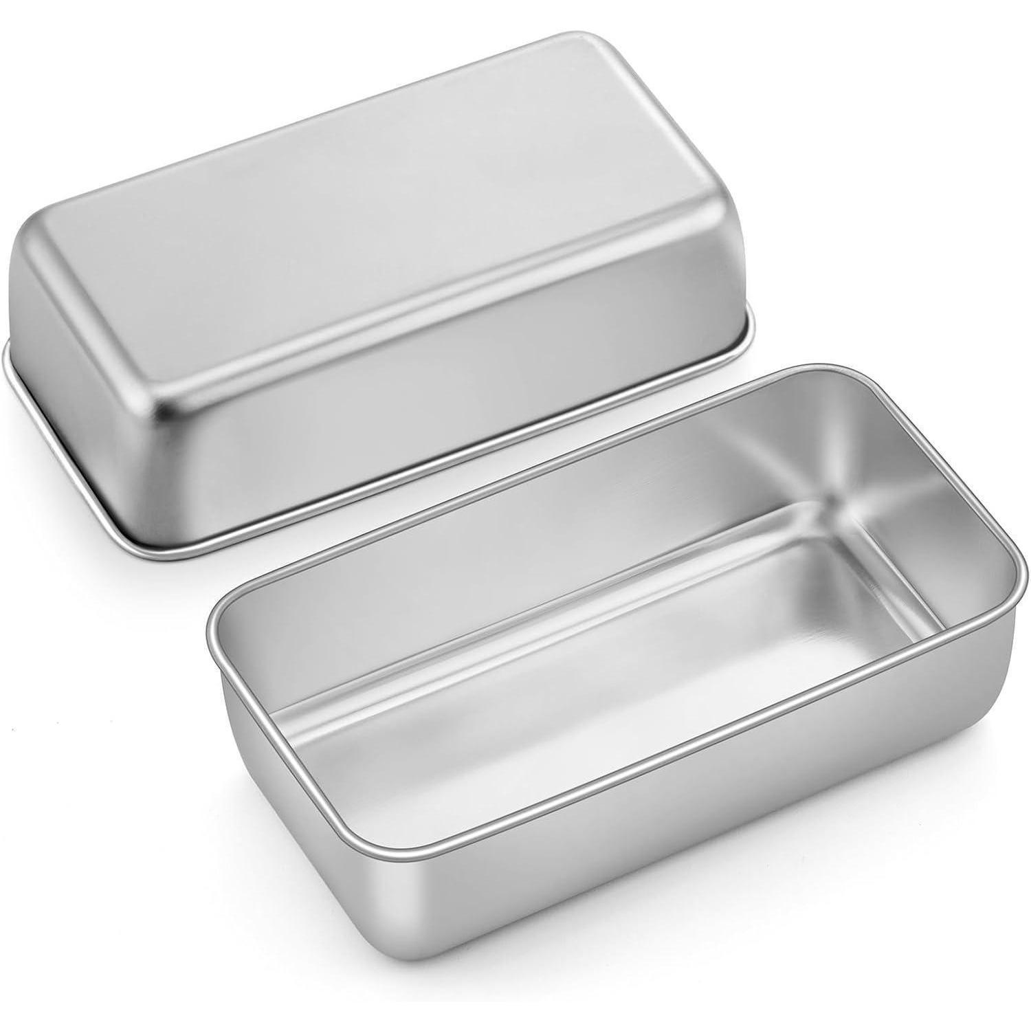 BROTBACKFORM 2er-Set Edelstahl 23,5 x 12,5 x 6,5 cm - Silberfarben, Metall (12.4/6.5/23.5cm)