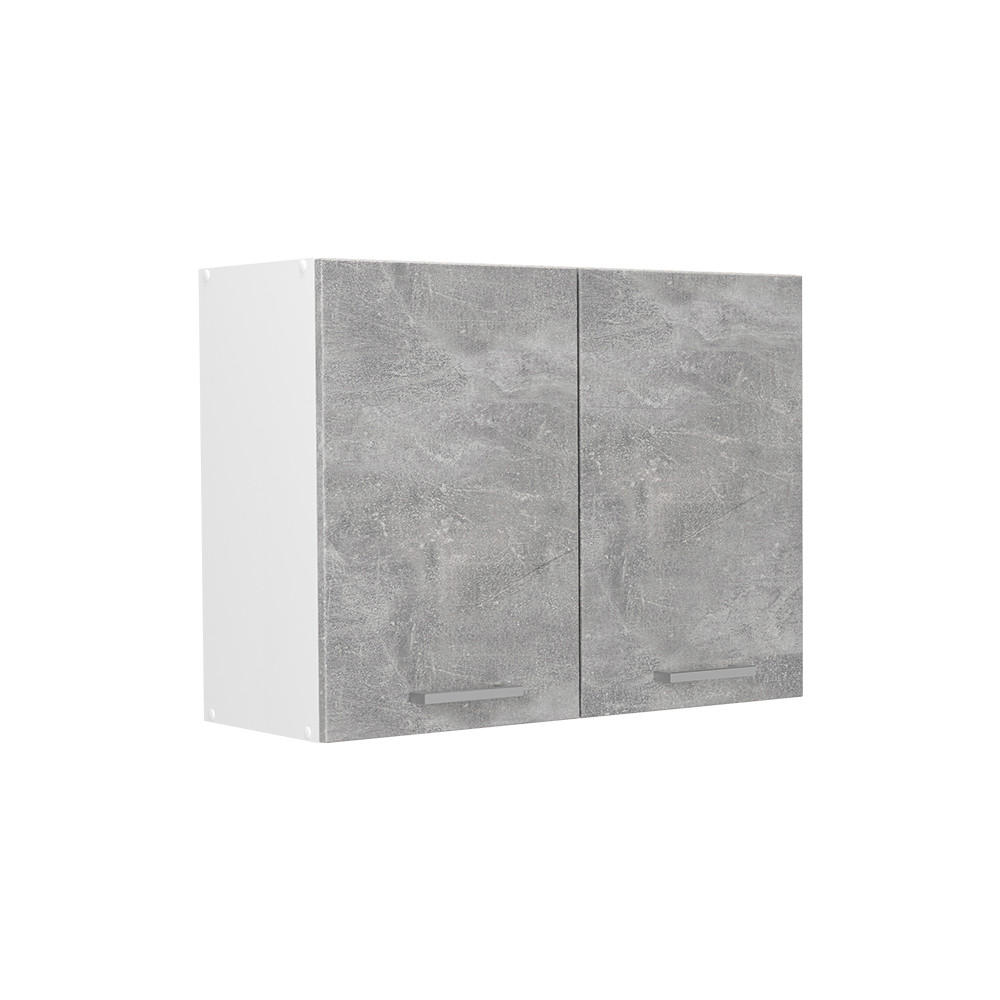 KÜCHENGLASSCHRANK R-Line, Beton/Weiß, 80 cm - Weiß/Grau, Holzwerkstoff (80/60/31cm) - Vicco