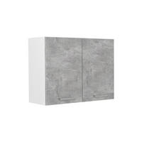 KÜCHENGLASSCHRANK R-Line, Beton/Weiß, 80 cm - Weiß/Grau, Holzwerkstoff (80/60/31cm) - Vicco