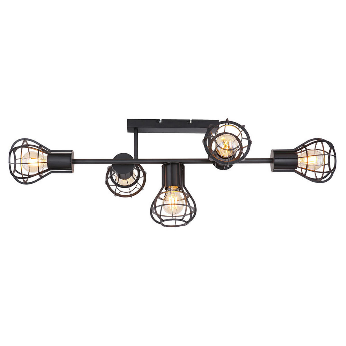 DECKENLEUCHTE Metallgeflecht Schwarz - Schwarz, Metall (90/37/30cm) - Globo Lighting