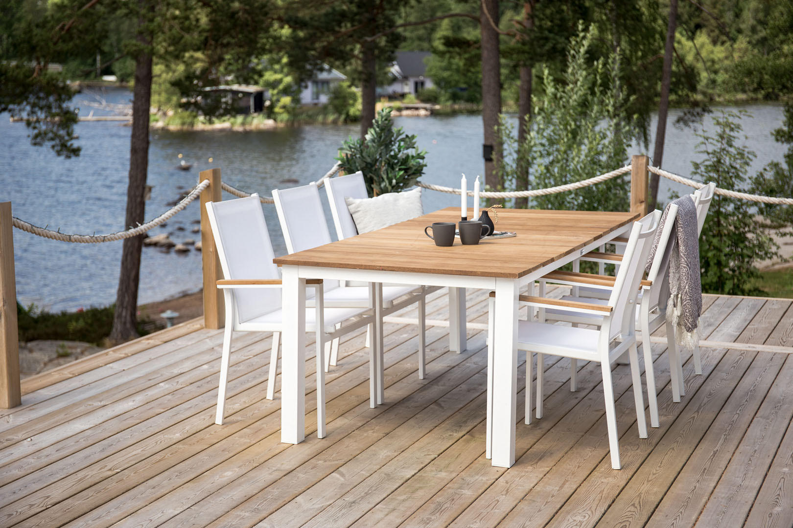 GARTENTISCH Weiß - Weiß, Holzwerkstoff (210/100/76cm) - ebuy24