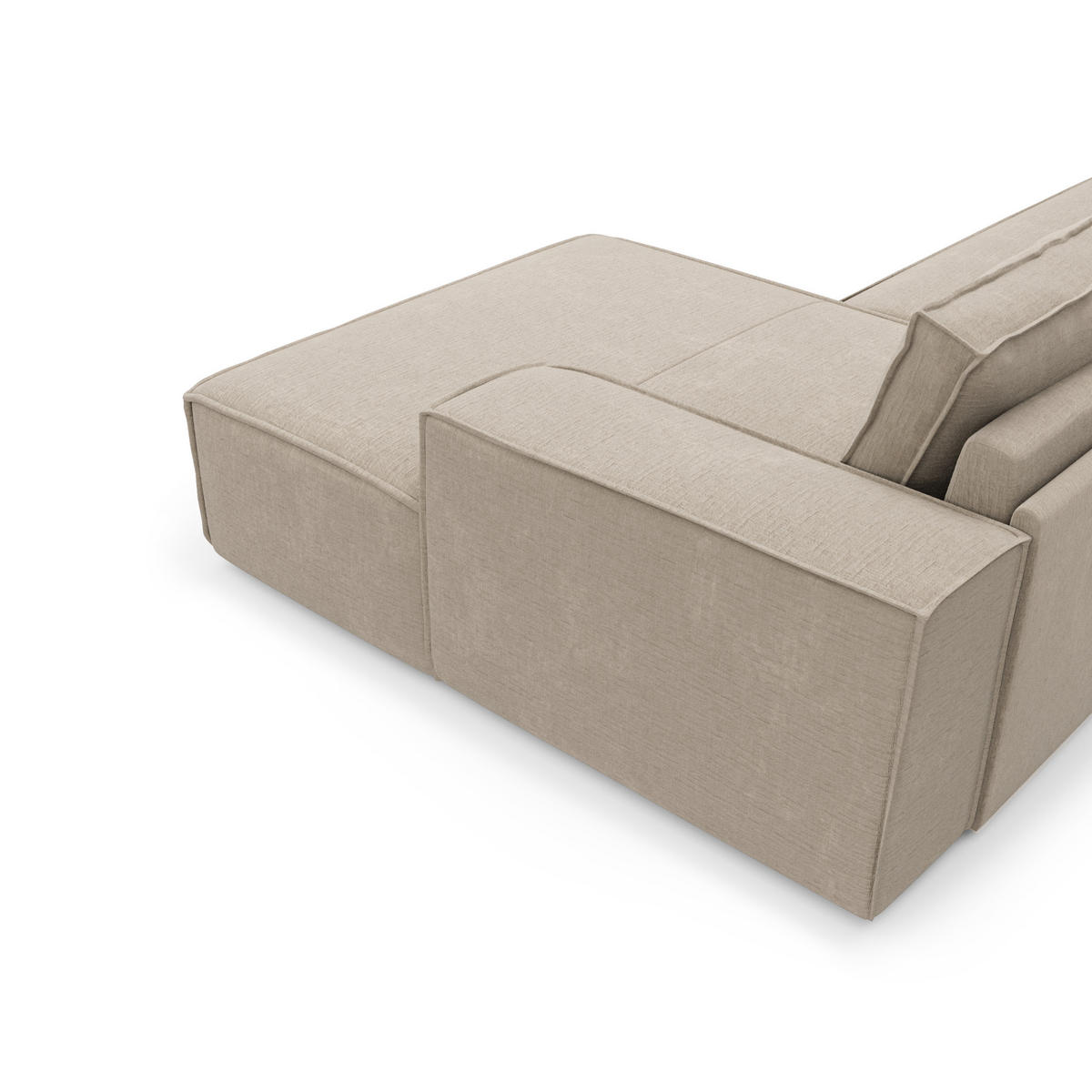 ECKSOFA RECHTS Samt Beige 302cm - Beige, Textil (302/165cm) - Sia Home