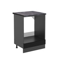 HERDUMBAUSCHRANK R-Line Schwarz Hochglanz 60 cm, AP Anthrazit - Schwarz Hochglanz/Anthrazit, Holzwerkstoff (60/81.6/60cm) - Vicco