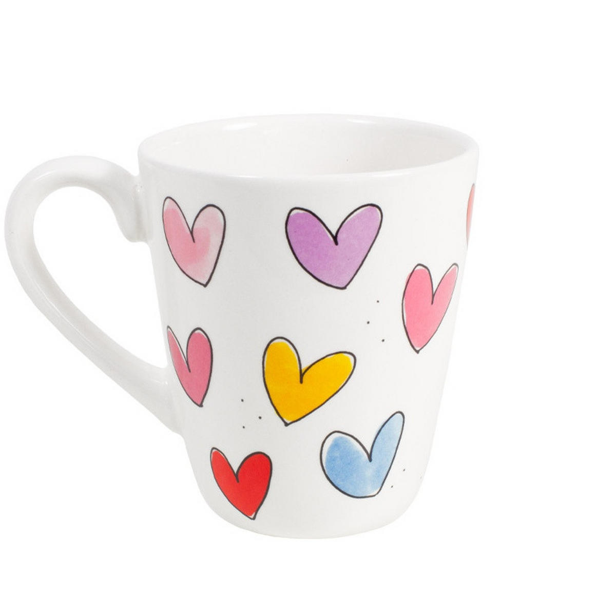 BECHER Herzen in Bunt - 350 ml - Multicolor, Keramik (0.35L) - Blond Amsterdam