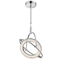 LED HÄNGELEUCHTE Chrom Silber Ring Design - Silberfarben, Metall (43.5/43.5/96cm) - Globo Lighting