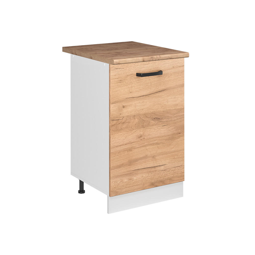 KUCHYNSKÁ SPODNÁ SKRINKA R-Line, Dub Goldkraft/biely, 50 cm Goldkraft tammi työtaso - biela/farba duba, kompozitné drevo (50/81.6/60cm) - Vicco