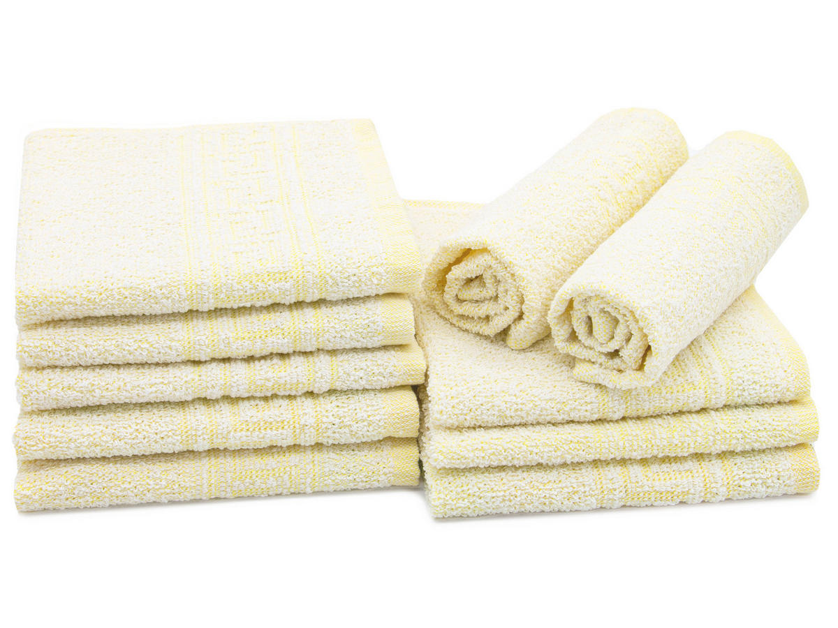 SEIFTÜCHER, 10er-Set, 30x30 cm, 70% Baumwolle, 30% Polyester, Gelb - Gelb, Textil (30/30cm) - Zollner