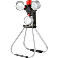 LED-AKKU-BAUSTRAHLER - 1000 Lumen mit 3 flexibel anpassbaren Fluter-Köpfen und roter Warnleuchte, 2,5 Stunden Leuchtdauer - Schwarz, Kunststoff (10.5/24.5/24cm) - Northpoint