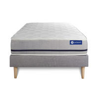 BETT Actimemo soft Memory-Schaum 80 x 200 cm h2 - Kit Bettgestell Grau - Beige/Grau, Karton/Holz (80/200cm) - ACTISOM