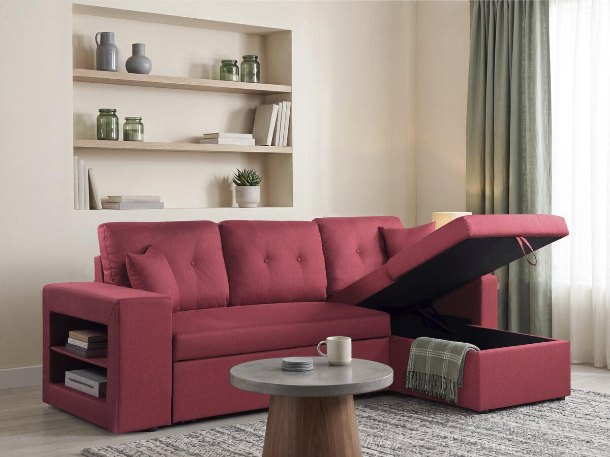 ECKSOFA axel Rot/Gelb - Rot, Textil (146/233cm) - Habitat Garten
