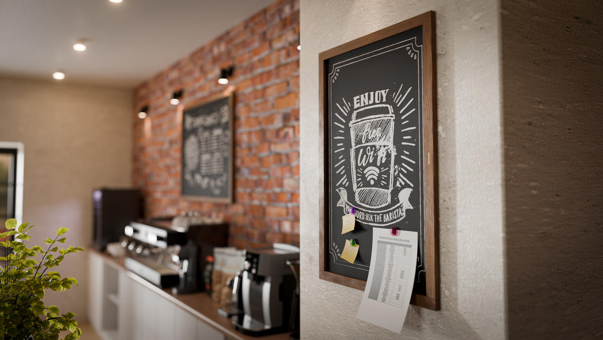 SCHWARZE magnetische Kreidetafel mit Holzrahmen 90x60cm - Braun, Metall (90/60/2cm) - ALLboards