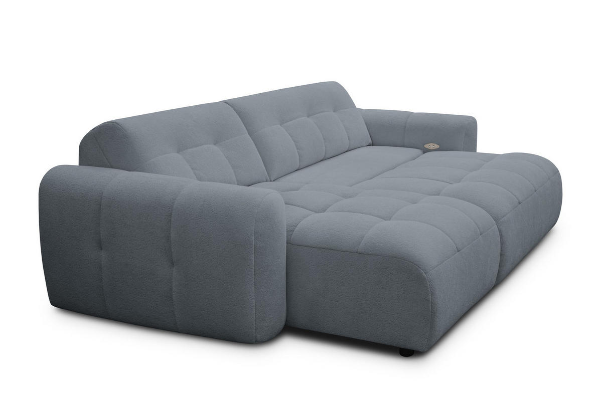 ECKSOFA LUMERO 4-Sitzer LINKS, graphitfarben - Schwarz/Graphitfarben, Holz/Textil (275/166cm) - Courtois Laville