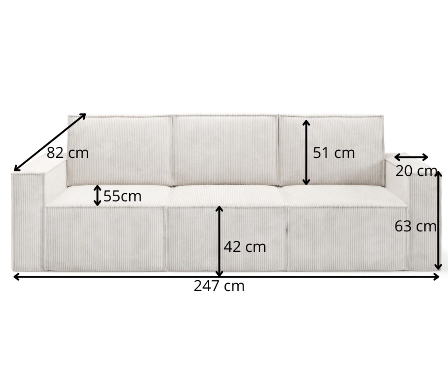 Thumbnail - Bettso Sofa, Dunkelblau, Holzwerkstoff, Textil, 247x93x82 cm, Wohnzimmer, Sofas & Couches, Sofas