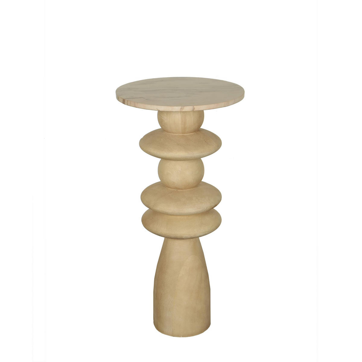 BEISTELLTISCH Callain Beige 40/40/80cm - Beige, Stein (40/40/80cm) - PTMD Collection