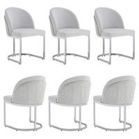 STUHL-SET DE-35880 6 Stück mit Silberbeinen Hellgrau - Grau, Metall (52/85/59cm) - ComfortXL